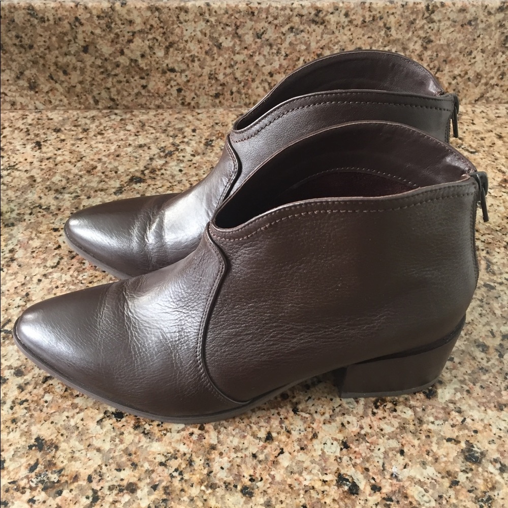 Brown leather booties size 8